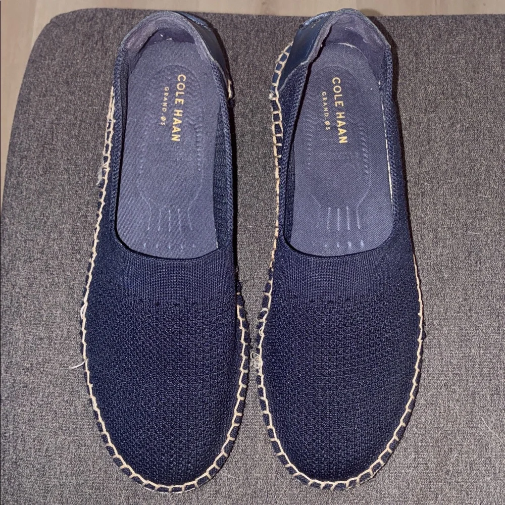 Cole Haan Navy Knit Espadrille Shoes